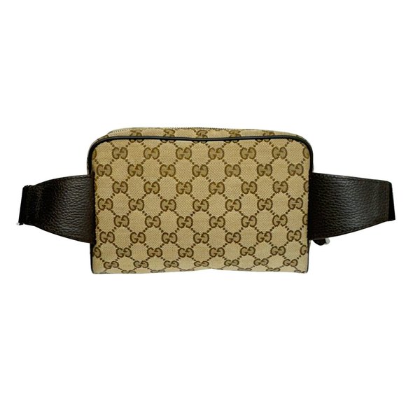 GUCCI GG Canvas Waist Bag, Body Pouch 449174 Beige Brown Men's Women's - Picture 3 of 11